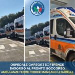 Ospedale Careggi di Firenze ingorgo al pronto soccorso Ambulanze ferme perché mancano le barelle